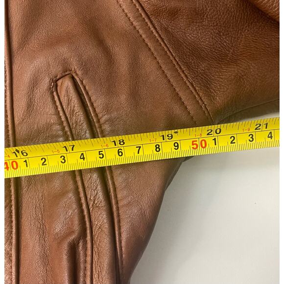 Vintage 80's Giovinezza Moda Rocco Brown Moto Leather Jacket Medium - Picture 11 of 16